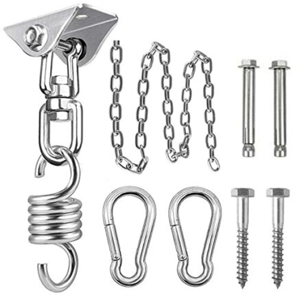 Heavy Duty Hammock Chair Hanging Kits 360 Degree Rotate Swivel Hanger for Swing Chair, Hammock, Egg Chair, Punching Bag, Yoga, Sandbag