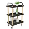 GRETD Kitchen 3-layer Square Cart Simple Multi-function Simple Installation Trolley Living Room Home Storage (Color : Wit, Size : 1pcs)