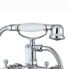 ENKI, Beaumont, BBT0257, Chrome, Bath Shower Mixer Taps & Shower Attachment, Solid Brass, Cross Handle, Modern Design, Compression Valves, Easy t