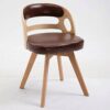 DINGZZ Dining Chairs Living Room Chair Mid Century Accent Chairs Leather Solid Wood Legs Leisure Chairs for Kitchen Home Furniture (Color : D)