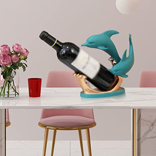Yalych Home Kitchen Wine Racks Dolphin Wine Rack Decoration Resin Wine Rack for New House Living Room Decoration Wine Rack Storage Rack 1 Bottle
