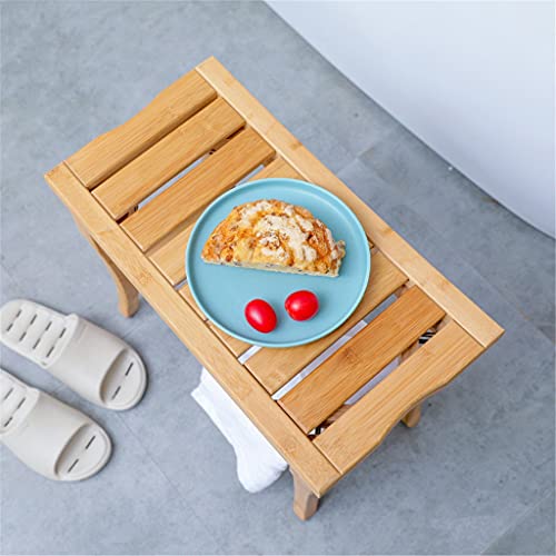 N/A Household Bathroom Stool Solid Wood Waterproof Shoe Changing Stool Storage Stool Anti-corrosion Storage Shelf Bath Tray