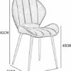 dining chair Kitchen Dining Room Furniture Chairs Dining Chairs Set Of 2 Velvet Padded Seat Sturdy Black Steel Legs Comfy Backrest Kitchen Bedroo