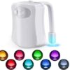 Toilet Night Light, Motion Sensor LED Night Lights,Two Modes with 8 Colors Changing Toilet Bowl Night Light for Bathroom Washroom, Perfect Detect