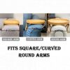 Sofa Arm Tray Foldable | Wooden Armrest Tray | Round Sofa Arm Table Cup Holder, Wooden Sofa Clip Tray for Drinks, Remote Control, Snacks