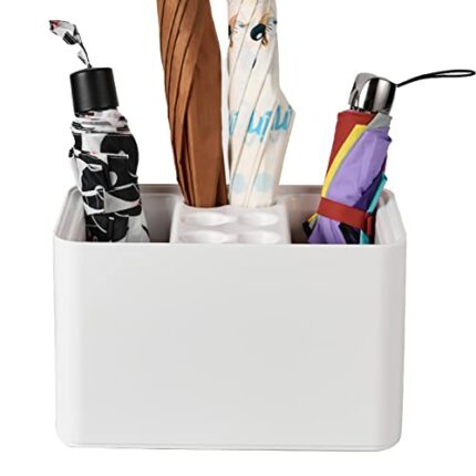 BEWBBAT Umbrella Stand Rack for Entryway, Freestanding Umbrella Holder with Removable Drip Tay, Indoor Outdoor Plastic Umbrella Organizer Holding