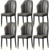 Kitchen Dining Room Furniture Chairs Modern Water Proof PU Leather Dining Chairs Set Of 6 Side Chair with Metal Legs for Living Room Bedroom Kitc