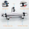 Solepearl Thermostatic Bath Shower Mixer Tap Modern Bathtub Shower Bath Mixer Valve Anti Scald Tap, Thermostatic Exposed Shower Mixer Valve with