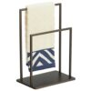 mDesign Modern Decorative Metal Fingertip Towel Holder Stand for Bathroom Vanity Countertops to Display and Store Small Guest Towels or Washcloth