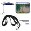 4PCS Fixed Strap Wind Protection for Large Cantilever Parasols Crank Umbrellas Wind Shield Suitable for Any Parasol with Locking Screw Black