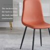 dining chair Kitchen Dining Room Furniture Chairs Set Of 2 Dining Chairs with Metal Feet and Backrest PU Leather, Waterproof Leisure Chairs for L