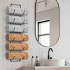Towel Storage Rack Wall Mounted, Bathroom Towel Rack with 6 Compartments, Hanging Towel Rail Metal Towel Holder Bath Towel Shelf for Large and Sm