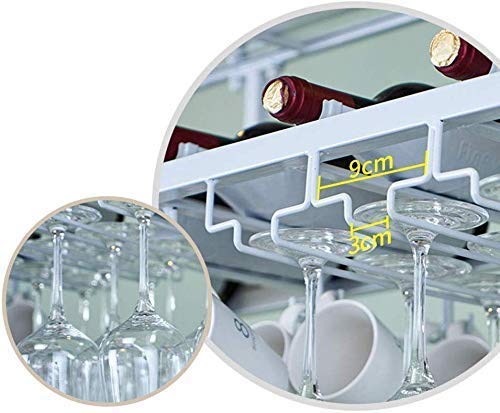OUSIKA Wine Racks,Household Wine Shelf Cup Holder- Adjustable Height Ceiling Mounted Hanging Wine Bottle Holder Metal Wine Glass Rack Goblet Stem