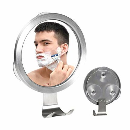 Fogless Shower Mirror,Fogless Shaving Mirror,Fog Free shaving mirror with 3 Strong Suction Cup and Razor Hook,Anti fog Shatterproof Small Mirror