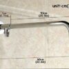 Aothpher 60cm (Arm-53cm + Base-7cm) Wall Mounted Stainless Steel Shower arms for Fixed Shower Heads with Copper Holder (Stainless_Steel, 53cm)