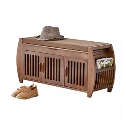 LUKEO Shoe Rack Cabinet Entryway Organizer Storage Household Shelf with Seat Cushion Furniture Hallway Shoe Stand