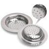 2 Pack Kitchen Sink Strainer Plug, Stainless Steel Sink Filter Drain Cover with Lift-up Handle, Rim Diameter 11cm (110mm)