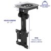 VIVO Manual Flip Down Ceiling Mount for 13 to 27 inch Flat Screens, Folding Tilt Pitched Roof and Under Cabinet Mounting for LCD TV and Monitors,