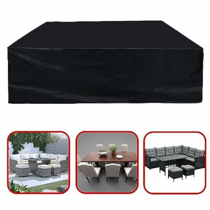 Ogeenier Furniture Cover Set for Garden 420D Oxford, Waterproof, Windproof and Dustproof Garden Furniture Cover 270*180*89cm