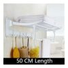 HIGOH Towel Rack Towel Rack Aluminum Bathroom Towel Holder, Foldable Towel Rail Towel Shelf, Wall Mount Bath Towel Rack Holder with Hooks Towel S
