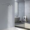 KES Rainfall Shower Head 8-Inch Rain Shower Head Overhead Replacement, Fixed Shower Head Adjustable with Swivel Ball Round Chrome, J201