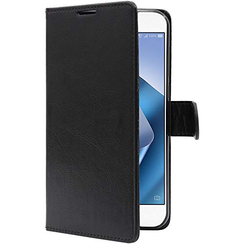 ebestStar - compatible with Asus Zenfone 4 Case ZE554KL Wallet Case PU Leather Flip Cover with Card Slot Holder, Black + Tempered Glass Screen Pr