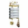 Solbortum Towel Rack Wall Mounted Towel Rack with Acrylic Shelf & 4 Hooks Wall Mount Towel Holder