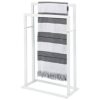 mDesign Towel Holder — 2-Bar Towel Rail for Bathroom Storage and Organisation — Freestanding Towel Rack for Bath, Hand and Face Towels — Matte Wh
