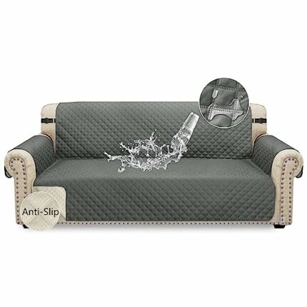 Granbest Waterproof Sofa Cover 3 Seater Non-Slip Sofa Slipcover with Elastic Straps, Washable Sofa Protector for Kids, Pets, Dogs, Cats Four Seas