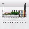 Wine racks Home/Bar Retro Metal Hanging with Glass Holder Goblet Wine Bottle Holder for Kitchen Bar Cabinet Organization Ceiling Wine Shelf Organ