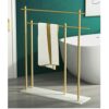 QUANJJ Gold Marble Floor Stand Towel Shelf Floor Towel Rack Floor Stand Style Floor Towel Rack Storage Rack