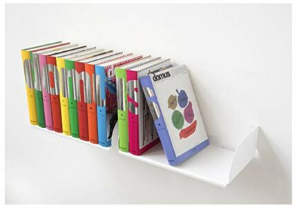 TEEbooks Bookshelf - Set of 2 shelves - Steel - White - 45 x15 x 25 cm - For large format books, comics, art books