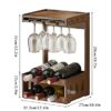 Wine Rack with Glass Holder, Countertop Wine Rack, Wooden Wine Holder Wall-mounted, Perfect for Home Decor & Kitchen Storage Rack (Hold 6 Bottles