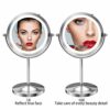 Gospire 10x Magnified Lighted Makeup Mirror Double Sided Round Magnifying Mirror Standing 360 Degree Swivel Vanity Mirror Battery Operated 7 Inch