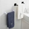 2 Pieces Towel Bar rail, Plastic Wall mount Pot Lid Rack, Self Adhesive Hanger Rail Organizer Holder, Bar Bathroom Accessories, for Kitchen Bathr