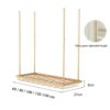 EYLINK Hanging Wine Rack From Ceiling， Modern Metal Wine Bottle Holder Wall Mounted Champagne Glass Goblets Stemware Rack Storage Shelf Gold Disp