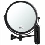 VORREMIRR 8.5 Inch Wall Mounted Makeup Mirror Double Sided Shaving Mirror 1X/10X Magnifying Mirror Cosmetic Mirror 360° Swivel Extendable Bathroo