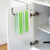 Tatkraft Spread – Over Door Towel Rail – Extendable Towel Holder for Cupboard Drawer Cabinet – Anti-Slip Scratch Protecting - Stainless Steel – 2