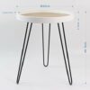 ASPECT Maisie Wood and Steel Side End Table-Ash Veneer Top, Black Hairpin Style Legs, Metal, 40 dia x 49(H) cm