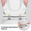 SADALAK Toilet Seat Soft Close,White Square Quick Release Toilet Lid with Simple Top Fixing and Adjustable Hinges Toilet Seat Cover