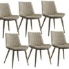 dining chair Office Reception Chairs Business Dining Chairs Set Kitchen Dining Chairs Set of 6 with Metal Legs PU Leather Seat and Backrests Kitc