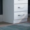 Amazon Brand - Movian High Gloss 3 Drawer Bedside Rectangular Nightstand Cabinet, White, 36 cm D x 40 cm W x 56 cm H