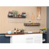 Wall-Mounted Wine Rack Simple Style Metal Home Goblet Multi-Function Display Storage Wine Rack -Restaurant Kitchen Bar Living Room Height Adjusta