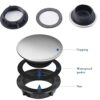 1pcs Stainless Steel Sink Tap Hole Cover Kitchen Faucet Hole Cover,Bathroom Faucet Hole Cover,Shower Plughole Cover Bathroom Push Drain Stopper P