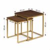 ASPECT Regis Set of 2 Nesting Side Table (Walnut/Gold, 40x40x45(H) cm)