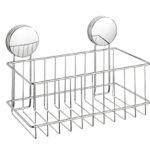 Wenko Static-Loc Plus Wall Large Osimo Bathroom Shelf No Drilling Required, Alloy Steel (PET) ABS Plastic, Chrome, 24 x 16,5 x 13,5 cm