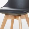 Life Interiors Plastic Shell Lanzo Retro Dining Chair, Black