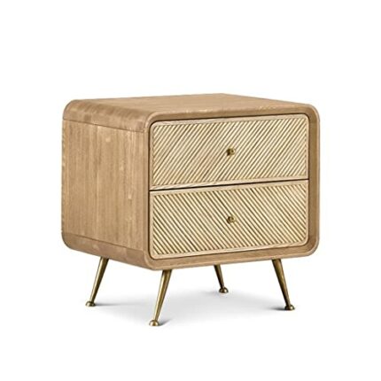 JJZXD Nordic Nightstands Solid Wood Creative Bedside Table Bedrooms Small Apartment Retro Home Storage Cabinet (Color : Wood color)