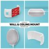 Screwless Wall & Ceiling Mount for Google Home Mini, Stick On Holder - Easy Install, No Tools, by Brainwavz (GMN01) (White)