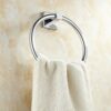 Hallyware Round Towel Ring SUS 304 Stainless Steel Towel Hanger Holder for Bathroom and Kitchen Wall Mounted, Polished Chrome
